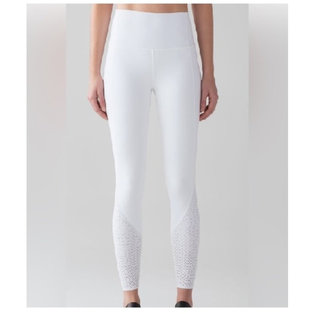 Layer 8 Women's High Rise Extended Waistband Align Leggings White Size Small NWT